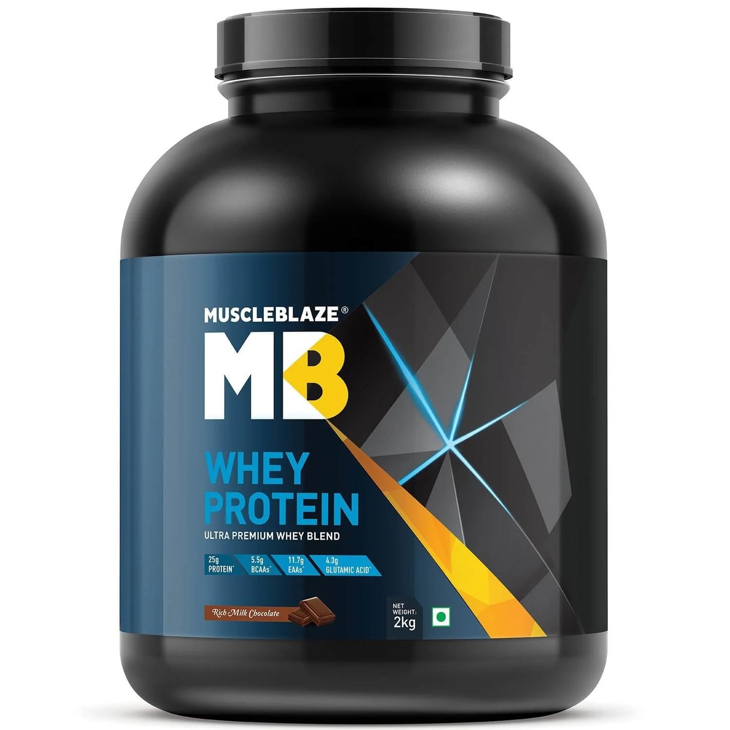 MuscleBlaze Whey Protein - 2 Kg (4.4 Lb), Rich Milk Chocolate